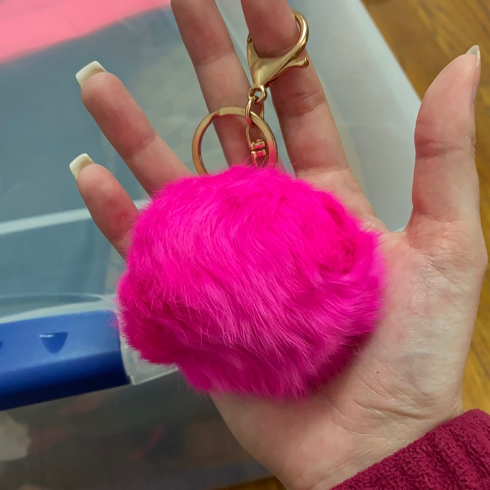 Hot pink purse keychain